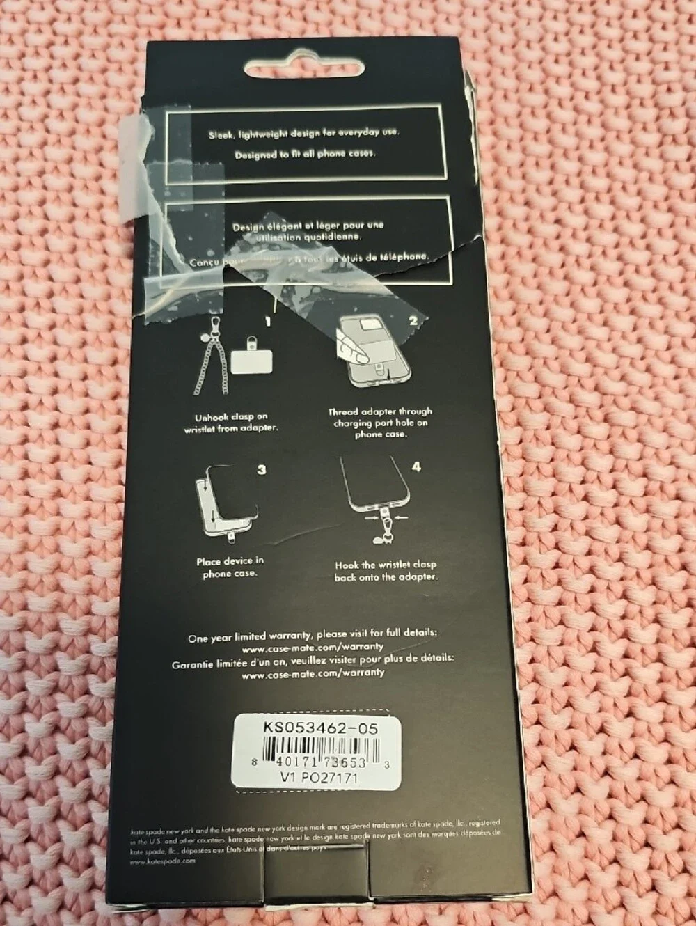 kate spade Silver and White Pearl Phone Charm